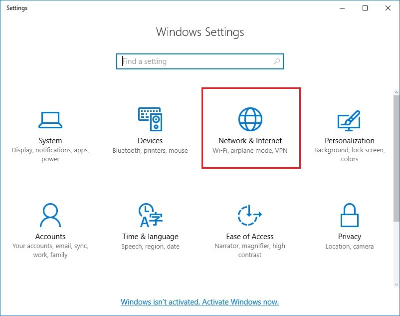 Configure VPN PPTP in Windows 10. Step 2.