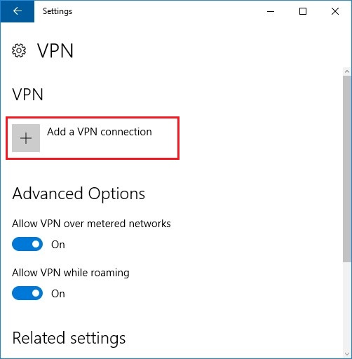 Configure VPN PPTP in Windows 10. Step 4.