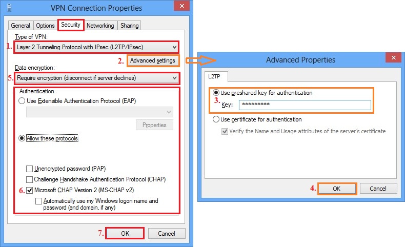 Configure VPN L2TP/IPSec in Windows 8. Step 10.